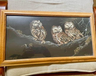 Signed and Numbered Owl Painting 