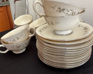 Lenox Brookdale Pattern - Set of 12 Teacups/Saucers 