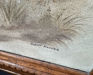 Framed Barn Scene Painting by JoAnn Keener