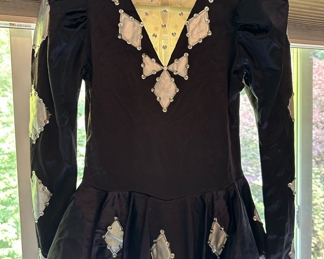 Black and White With Sheer Back Ice Skating Outfit