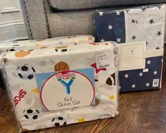 2 sets of full sheet sets; Pottery Barn Kids Organic Star Duvet Cover ~