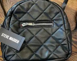 Steve Madden black quilted backpack ~