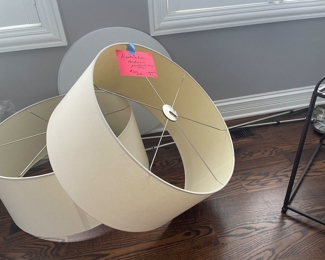 Restoration hardware silver drum pendants (retails $895/ea)