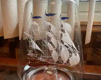 Cooks Endeavour Glass Ship in a Bottle
