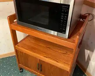 Microwave and Microwave Cart