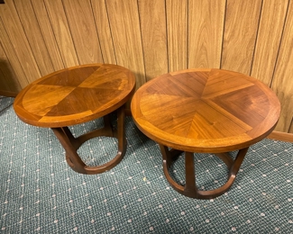 Vintage Round Lane End Tables