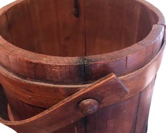 Antique Large Firkin Bucket: 9.5" H x 9" Diameter. $100