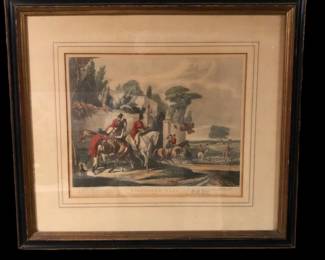 English horse riding etching titled Bachelor’s Hall  22W x 22H $150