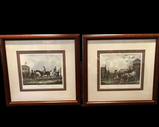 Pair of Carl Vernet Racing Lithograph Etchings