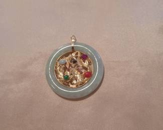 Jade Pendant with Gemstones $75
