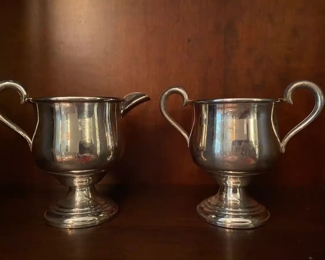 Sterling creamer and sugar