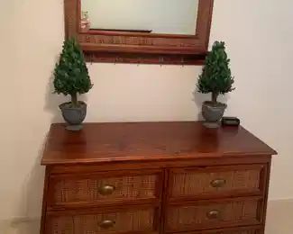 Dresser with mirror matches queen headboard