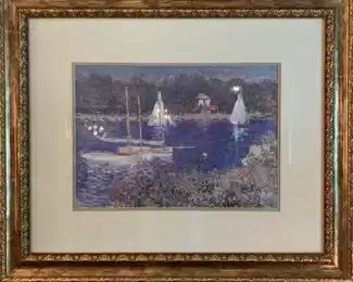 Nicely framed art work by Claude Monet “The Basin At Argentuil”