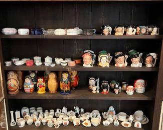 W.H Doss Antique Collectible China & Royal Dalton Collectible face mugs