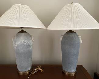 Grey Ceramic & Brass lamps
