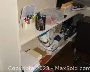 woffice supplies contents of closet shelves8001 t