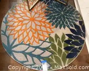 wornate circular rug6671 t