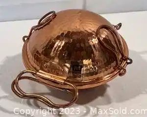 wportuguese copper roasting pan serves 2 to 3 new6221 t