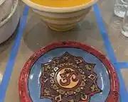 wterramoto bowl and ornate plate6781 t