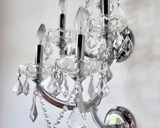 We have 6 of these. Crystal Chandelier Wall Sconce Light Fixture