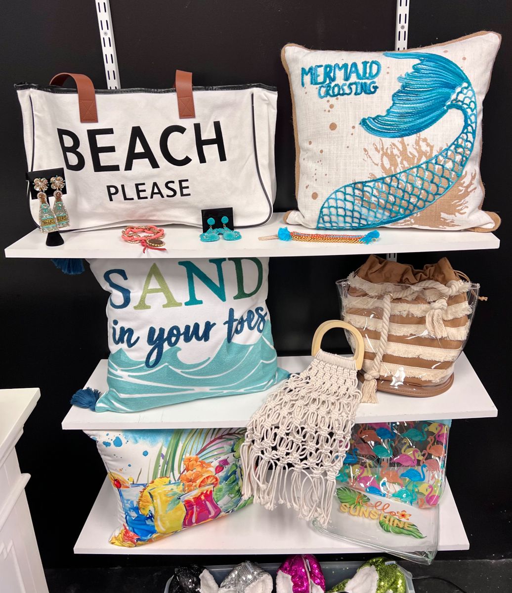 Beach Bags, Throw Pillows, Purses and Jewelry