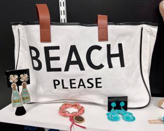 Beach Please Tote Bag and Jewelry