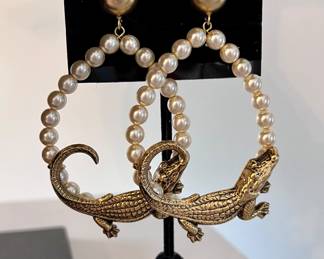 Alligator earrings