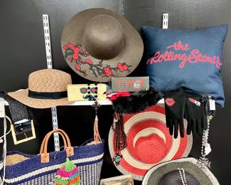 Tote, jewelry, hats, clothing, shoes, and accessories