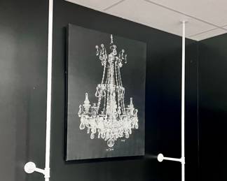 Industrial Pipe Wall Art / Clothes Hanger and Chandelier Canvas Art