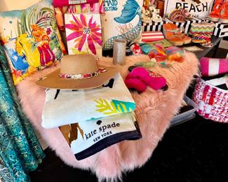 Kate Spade beach towel, rugs, pillows, shoes, and accessories
