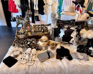 Home decor, shoes, jewelry, purses and hats