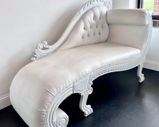 White Tufted Chaise Lounge