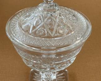 Vintage Imperial Glass Pedestal Lidded Candy Dish