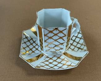 Antique Gold Gilt Cup & Saucer