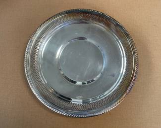 Vintage Rogers Silverplate Round Pierced Serving Plate 1904