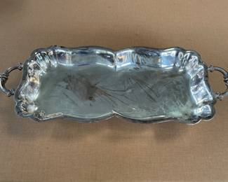 Vintage Rogers Silverplate Footed Serving Tray 1029