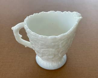 Vintage Westmoreland Milk Glass Bramble Leaf Creamer