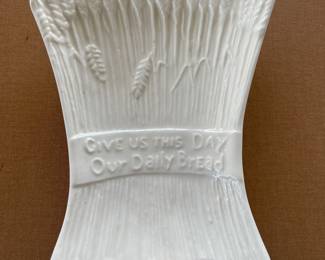 Vintage White Ceramic Serving Plate