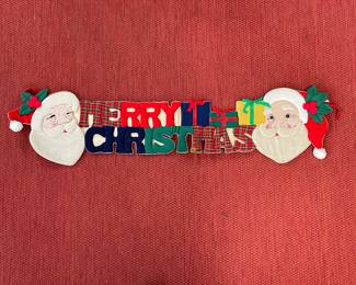 Vintage Handmade Merry Christmas Cloth Banner