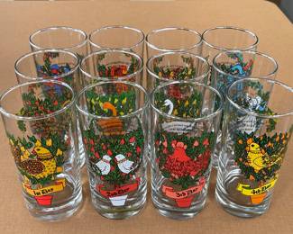 Vintage Taylor Smith 12 Days of Christmas Glass Set