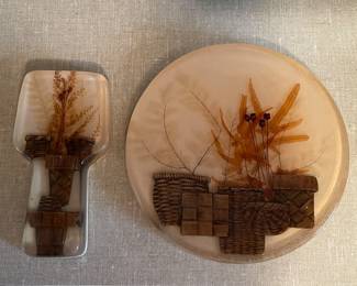Vintage Resin Trivet and Spoon Rest