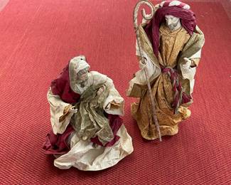 Vintage Crepe Paper Mary, Baby Jesus and Joseph