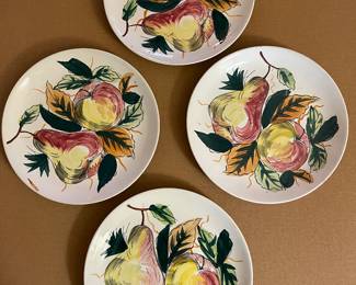 Vintage Italian Hand Painted Apple & Pear Salad Dishes