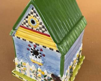 Vintage Debbie Mumm Backyard Birdhouse Cookie Jar