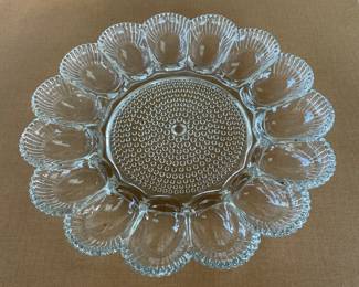 Vintage Indiana Glass Hobnail Deviled Egg Platter