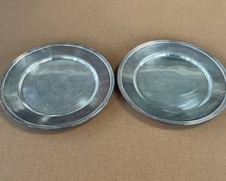 Vintage National Silver on Copper Bread Plates