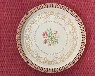 Vintage Hand Painted Metal Serving Tray