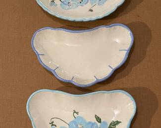 Vintage Handmade Ceramic Trinket Dish X 3