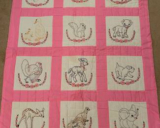 Vintage Handmade Crib Quilt
