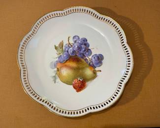 Vintage Schumann Reticulated Gold Trim Plate